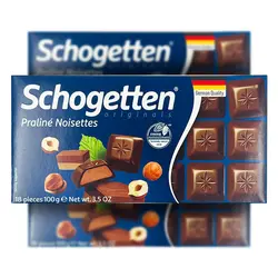 شکلات تخته ای پرالین فندق شوگوتن (schogetten) 100 گرم