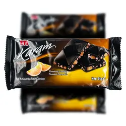 شکلات تخته ای شکلات تلخ با طعم پرتقال اتی کارام (eti) 95 گرم