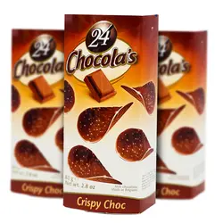 چیپس شکلاتی با طعم شکلات تلخ 24 عددی (24 chocolas) 80 گرم