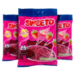 پاستیل رشته ای ترش توت فرنگی سوئیت (sweeto) 80 گرم