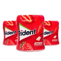 ادامس قوطی با طعم توت فرنگی تریدنت (trident) 82.6 گرم