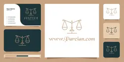 فایل کارت ویزیت و لوگو دفتر وکالت وکیل ترازو عدالت