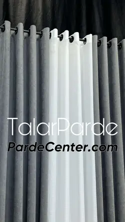 پرده آماده کتان ترک طوسی تیره