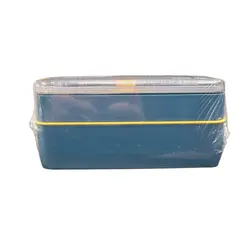 ظرف غذای بامبو دوطبقه با قاشق و چنگال 750میل لانچ باکس Lunch Box