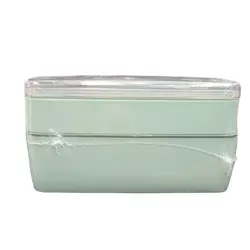 ظرف غذای بامبو دوطبقه با قاشق و چنگال 750میل لانچ باکس Lunch Box