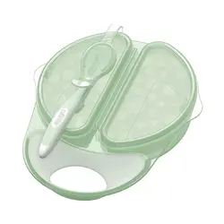 ظرف غذاخوری درب دار دو قسمتی همراه با قاشق dr browns