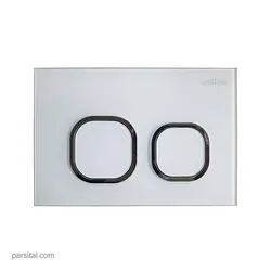 کلید فلاش تانک جاستایم شیشه ای گرد سفید  6373K3 8007
