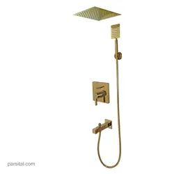 لوازم (متعلقات) حمام توکار کی دبلیو سی مدل آوا طلا pvd تیپ 4 یونیورسال با سردوش استیل 25cm