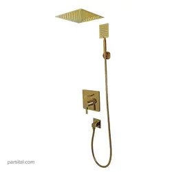 لوازم (متعلقات) حمام توکار کی دبلیو سی مدل آوا طلا pvd تیپ 3 یونیورسال (سردوش 25cm)