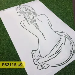 شابلون نقاشی کد۲۱۱۵ (دختر لاین آرت)