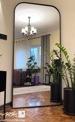 آینه قدی مستطیلی مدرن لبه خم
