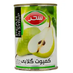 کمپوت گلابی قوطی آسان بازشو سحر 430 گرم