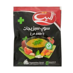 سوپ سبزیجات با طعم مرغ نیمه آماده الیت پلاس 80 گرم