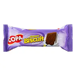 بیسکویت کاکائویی کرمدار با طعم وانیل کوپا 90 گرم