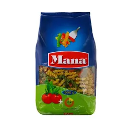 ماکارونی فرمی مته ای سبزیجات مانا 500 گرم