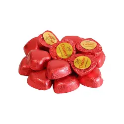 شکلات شیری مغز کرم توت فرنگی طرح قلب فرمند فله وزن 100 گرم