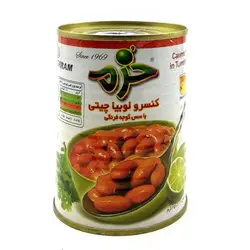کنسرو لوبیا چیتی با قارچ با سس گوجه خرم 350 گرم