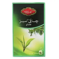 چای کیسه ای سبز با طعم نعناع گلستان 25 عددی