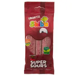 پاستیل شکری مغزدار مدل لیکوریتز با طعم آلبالو شیبا 90 گرم