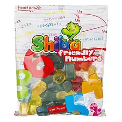 پاستیل میکس میوه ای مدل اعداد لاتین شیبا 180 گرم