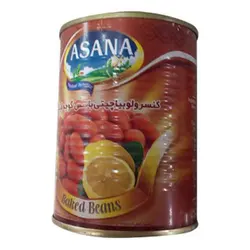 کنسرو لوبیا چیتی با سس گوجه فرنگی آسانا 380 گرم
