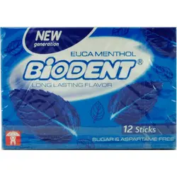 آدامس نواری بدون شکر اکامنتول (اکالیپتوس نعنا) بایودنت 12 عددی