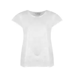 تی شرت آستین کوتاه زنانه چیبو مدل گلدوزی مربعی