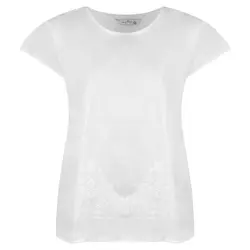 تی شرت آستین کوتاه زنانه چیبو مدل گلدوزی مربعی