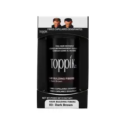 قیمت و خرید پودر پرپشت کننده مو تاپیک هیر فیلر کد 03 رنگ قهوه‌ای تیره وزن 25 گرم - پرفیکا