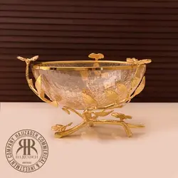 BELLEZA بلزا  ظروف دکوراتیو برنجی ابگز عسلی میوه خوری  4229T