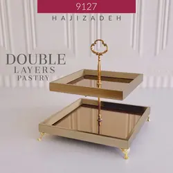 FTH اف تی اچ پی وی سی  شیرینی  خوری 2 طبقه  کف اینه مربع لبه دار جدید   9127