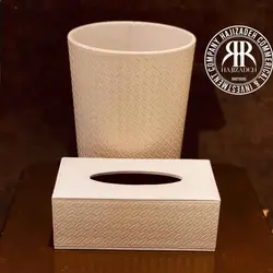 FUTIAN فوتین  سطل و دستمال چرمی کرم  9889