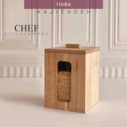 NICE WOOD نایس وود  چوب  پنجره دار  بانکه حبوبات کد 118 11686