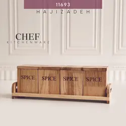 NICE WOOD نایس وود  چوب  جا ادویه 4 تایی استندار کد 110- 11693