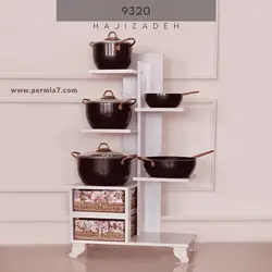 PARDISپردیس  پایه قابلمه 6 طبقه 2 کشو سفید کد 59 -  9320