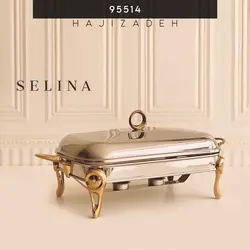 SELINA سلینا  سوفله استیل طلایی مدل طرح نگین  مستطیل بزرگ 95514