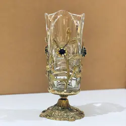 اپادانا برنجی  گلدان پایه دار موج طرح برگ  9326