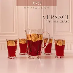 بوهیما کریستال ورساچه طلایی  پارچ و لیوان  10733