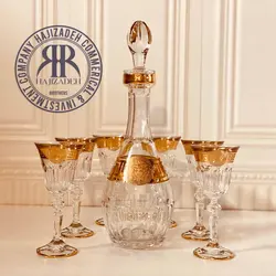 بوهیما کریستال ورساچه طلایی  تنگ و گیلاس شیپوری  7665