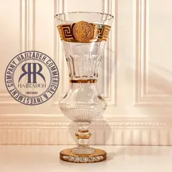 بوهیما کریستال ورساچه طلایی  گلدان شیپوری بزرگ  7666