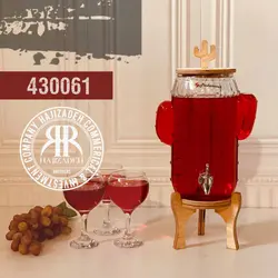 پاشا سازه  کلمن 3/5 لیتری طرح کاکتوس پایه چوبی  430061