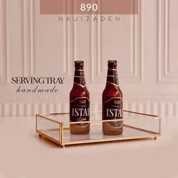 تیبگزیران  برنجی   سینی مستطیل زمرد GOLD-890