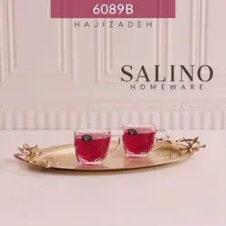 سالینو پروانه طرح برنجی سینی بیضی بزرگ  6089B