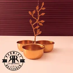 فورس ظروف فلزی طلایی پی وی دی  اردو خوری 3 تایی CO02