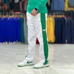 شلوار اسلش بگ سفید نوار سبز کد 50024