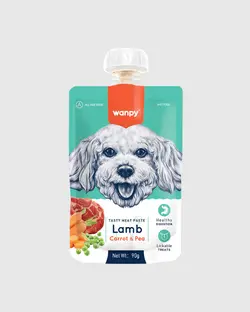 پودینگ سگ ونپی با طعم گوشت بره، هویج و نخود فرنگی