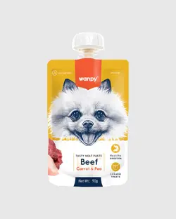 پودینگ سگ ونپی با طعم گوشت گاو، هویج و نخود فرنگی