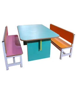 نیمکت 3 نفره مهد کودک با تکیه گاه