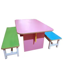 نیمکت 3 نفره مهد کودک بدون تکیه گاه