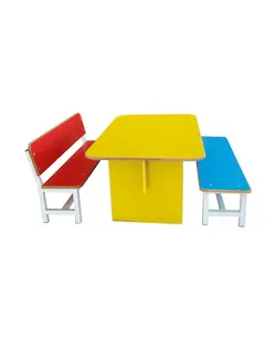 نیمکت 3 نفره مهد کودک بدون تکیه گاه